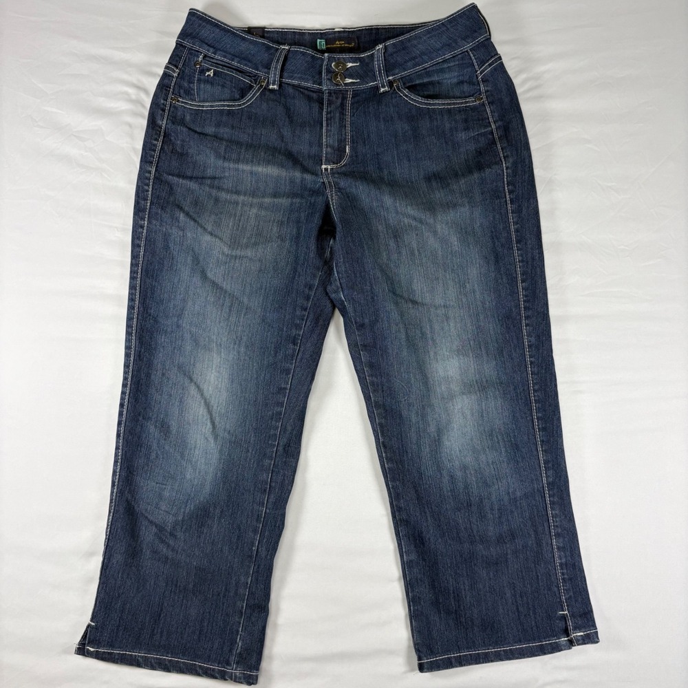 Wrangler Aura Crop Jeans Womens 6R Blue Denim Capris Regular Rise‎ WUT34EF